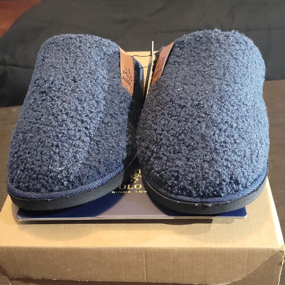 U.S. Polo Assn. Sherpa Slip-On Slippers "Navy Blue" M9/10/W10.5/11.5 NWT - Picture 4 of 6